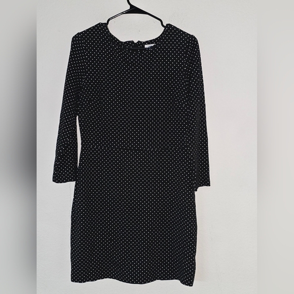 Old navy womens poker dot dress in size medium color black and white, round neck - Picture 2 of 9